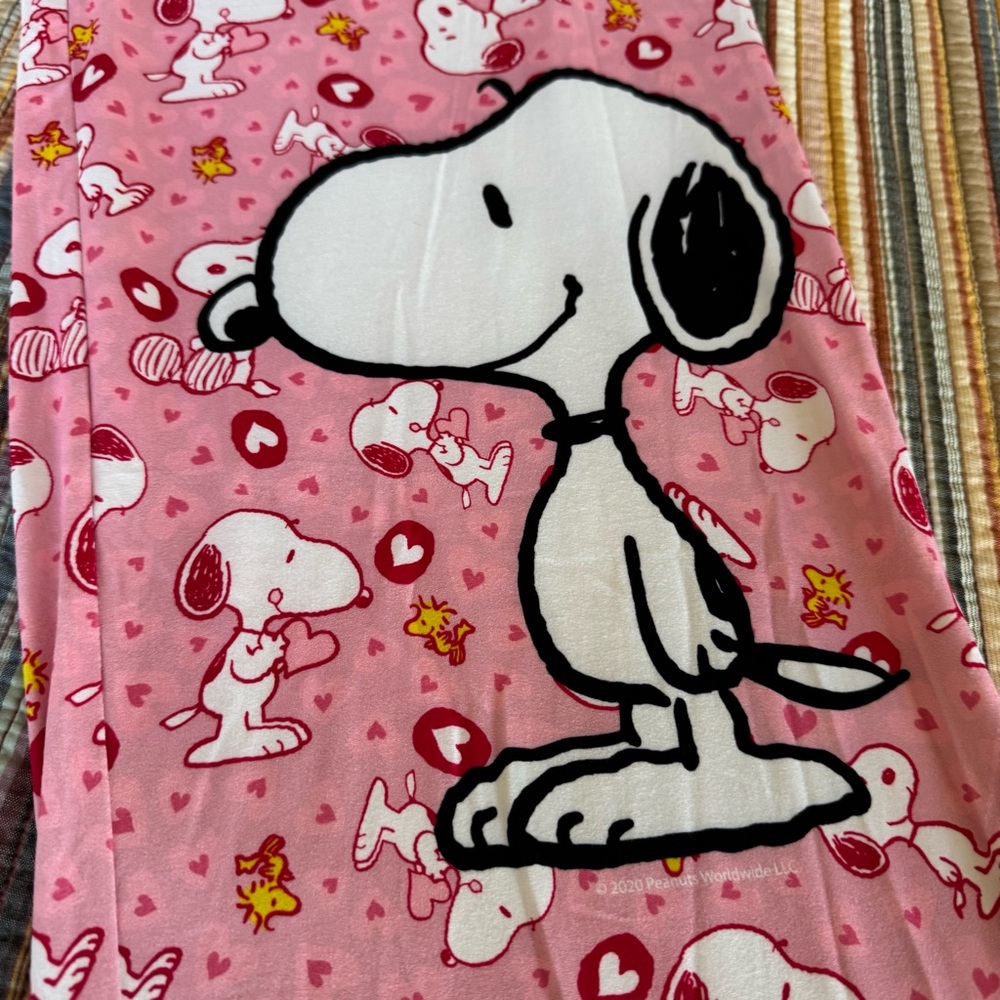 Brief Insanity Peanuts Pajama Lounge Pants XXL Snoopy Woodstock Love Pink NWT - Picture 3 of 13